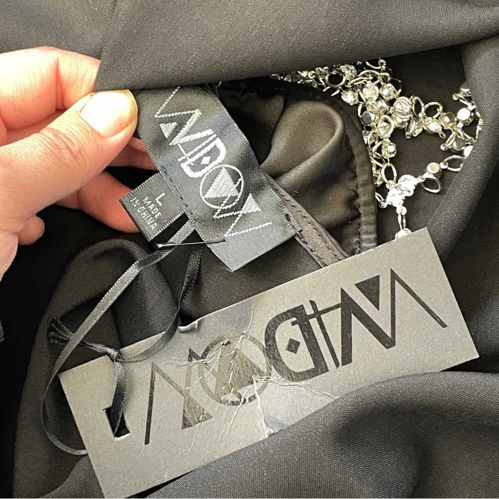 Dolls Kill Dress NWT widow cowl chain back mini womens Black (large) going out - Picture 2 of 7